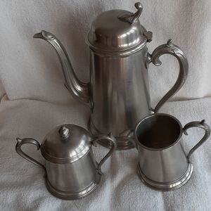 Vintage Leonard Eales English Pewter coffee set.